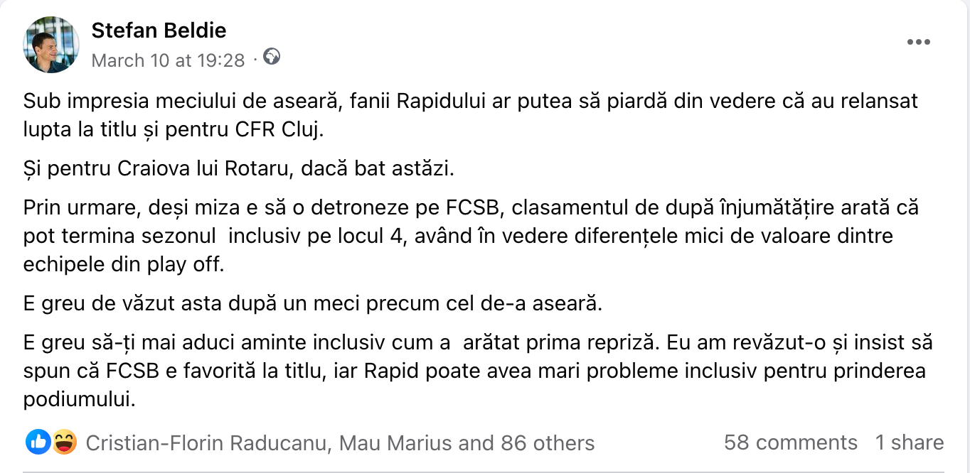 E aproape clar cine câștigă titlul... Dar cine l-a pierdut?