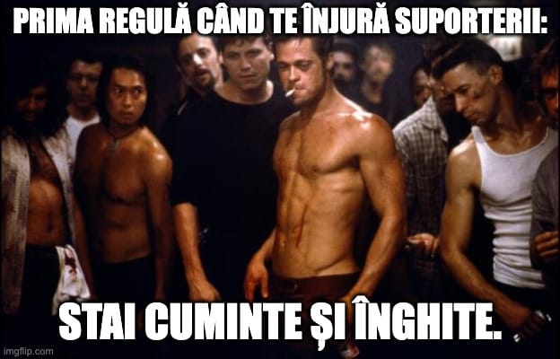 Memă legată de situația lui Paul Iacon inspirată de filmul Fight Club