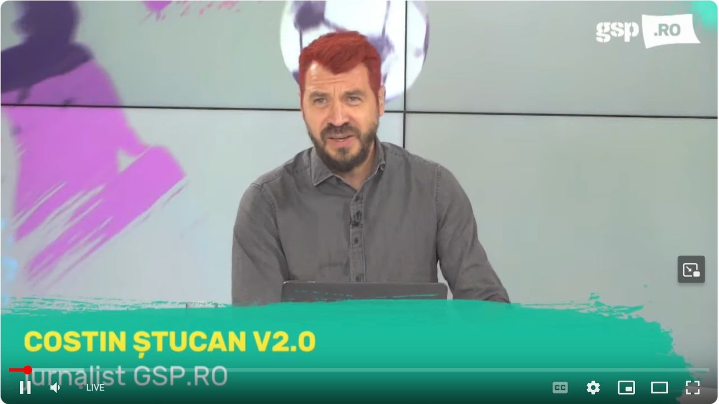 Costin Ștucan vopsit roșu în cap după ce a pierdut un pariu legat de calificarea României la Euro