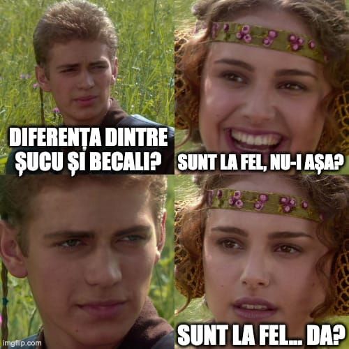 Memă inspirată din Star Wars care arată nedumirere fanilor FCSB când află că Șucu nu e ca Becali